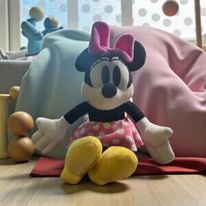 MInnie Mouse Pink Bow Polka Dot Skirt Yellow Shoes (NO Eyelashes) 15-16"H